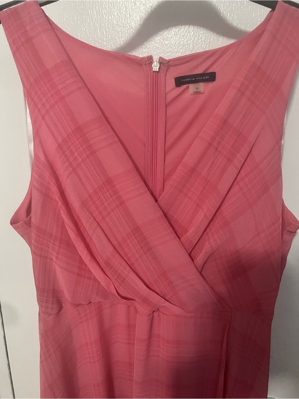 Tommy Hilfiger Coral-Pink Wrap Midi Dress